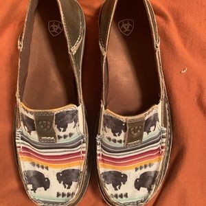 Arait Slip On Aztec Buffalo Slides Shoes